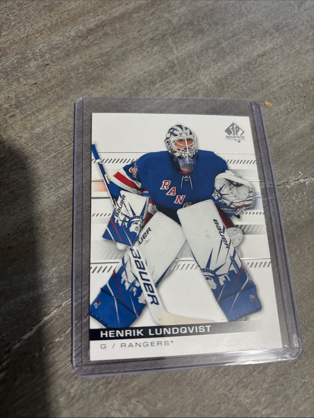 Henrik Lundqvist Rangers Hockey Card - Blue White